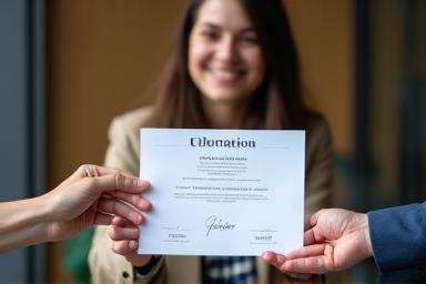 Person receiving a certification certificate