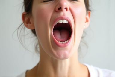 Person doing vocal exercises